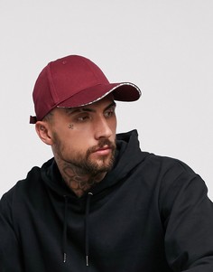 Бордовая бейсболка с надписью \Relax\" ASOS DESIGN-Красный