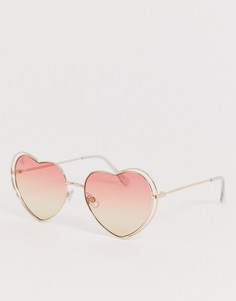 Солнцезащитные очки цвета розового золота со стеклами в форме сердечек Jeepers Peepers-Золотой
