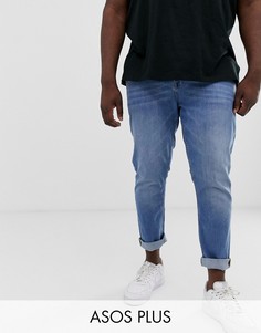Синие выбеленные узкие джинсы ASOS DESIGN Plus-Синий