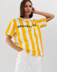 Футболка в полоску с логотипом Uncivilised-Желтый