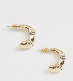 Эксклюзивные массивные золотистые серьги-кольца с бамбуковым дизайном Liars & Lovers-Золотой