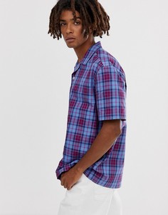Сине-фиолетовая свободная рубашка в клетку ASOS DESIGN-Фиолетовый