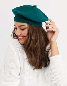 Зеленый шерстяной берет ASOS DESIGN