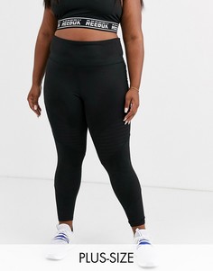 Черные леггинсы с сетчатыми вставками Reebok Training Plus-Черный