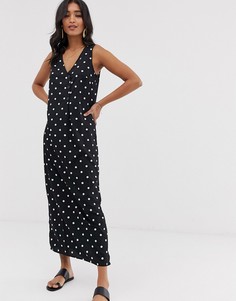 Платье макси в горошек с пуговицами Vero Moda-Мульти