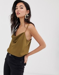 Топ на бретелях цвета хаки River Island-Зеленый