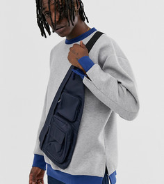 Серый oversize-свитшот с контрастной отделкой в рубчик Noak