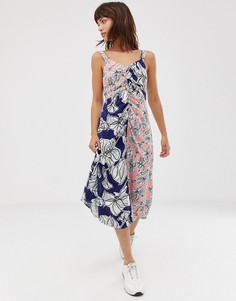 Платье на бретелях с цветочным принтом ASOS WHITE-Мульти