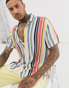 Свободная рубашка в винтажную полоску ASOS DESIGN-Белый