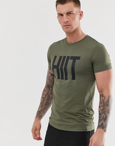 Футболка цвета хаки с логотипом HIIT-Зеленый