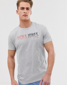 Футболка с надписью Jack & Jones Originals-Серый