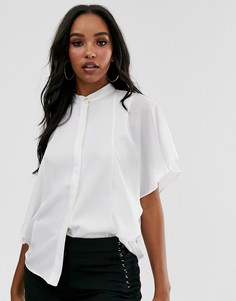 Мягкая рубашка без рукавов с оборкой ASOS DESIGN-Белый