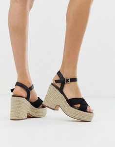 Черные босоножки на каблуке River Island-Черный