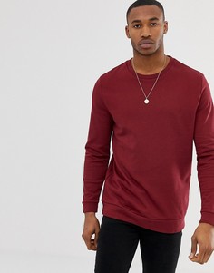 Длинный бордовый свитшот ASOS-Красный