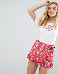 Шорты с цветочным принтом Free People-Красный