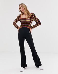 Базовые расклешенные леггинсы ASOS DESIGN-Черный