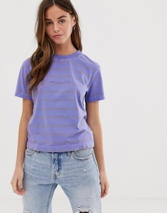 Фиолетовая футболка с полосками Quiksilver-Фиолетовый