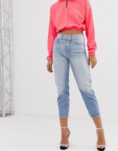 Светлые суженные книзу джинсы свободного кроя River Island-Синий