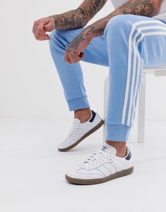 Белые кроссовки с темно-синей отделкой adidas Originals Samba Og-Темно-синий
