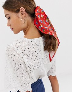 Красный платок с пестрым цветочным принтом ASOS DESIGN-Мульти