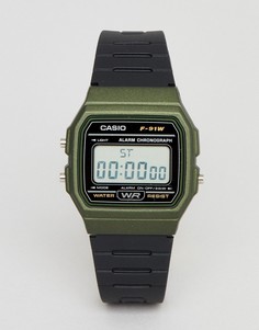 Цифровые силиконовые часы Casio F-91WM-3AEF-Черный