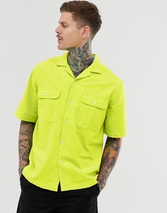 Зеленая фактурная oversize-рубашка с двумя карманами ASOS DESIGN-Зеленый