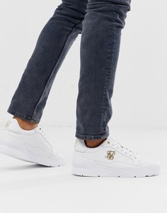 Белые кроссовки с золотистым логотипом SikSilk-Белый