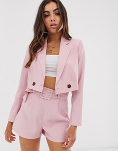 Укороченный розовый блейзер ASOS DESIGN