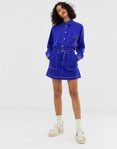 Мини-юбка с контрастной строчкой Tiger of Sweden Popsicle-Синий