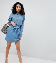 Джинсовая юбка с присборенной талией New Look-Синий