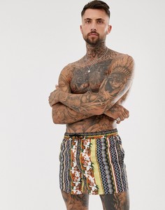 Короткие шорты для плавания с цветочным принтом ASOS DESIGN-Мульти