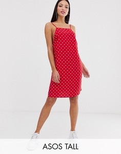Сарафан мини в горошек ASOS DESIGN Tall-Мульти