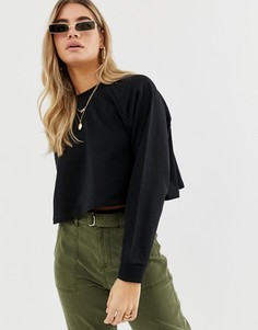 Черный укороченный свитшот ASOS DESIGN