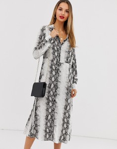 Платье-рубашка со змеиным принтом Vila-Мульти