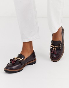 Бордовые лоферы с кисточками River Island-Красный