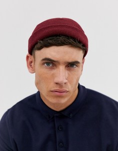 Бордовая шапка-бини из переработанного полиэстера ASOS DESIGN-Красный