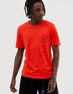 Футболка с принтом на кармане Calvin Klein Jeans-Красный