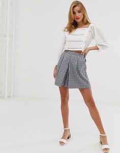 Юбка-шорты в клеточку ASOS DESIGN-Мульти
