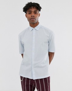Свободная голубая рубашка из ткани с текстурной отделкой ASOS DESIGN-Синий