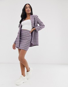 Мини-юбка в клетку фиолетового цвета ASOS DESIGN-Мульти