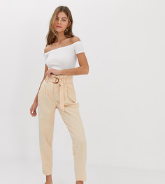 Бежевые брюки с присборенным поясом Miss Selfridge-Розовый
