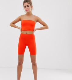 Неоново-оранжевые леггинсы-шорты Bershka x PANTONE-Оранжевый
