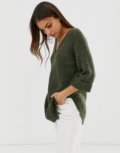 Oversize-джемпер с V-образным вырезом b.Young-Зеленый