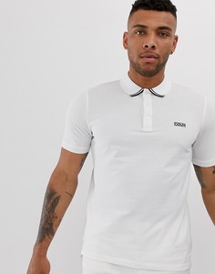 Белое поло с контрастной отделкой и логотипом HUGO Dyler-Белый