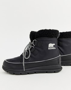 Черные непромокаемые ботинки с флисовой подкладкой Sorel Explorer Carnival-Черный