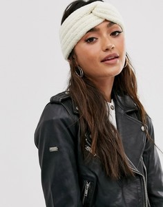 Трикотажная повязка на голову ASOS DESIGN-Белый
