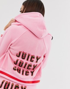 Худи укороченного кроя с принтом Juicy Couture Black Label-Розовый