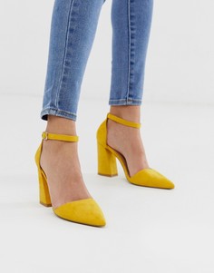Ярко-желтые туфли на каблуке с острым носом Glamorous-Желтый