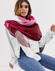 Розовый клетчатый шарф-oversize квадратной формы ASOS DESIGN