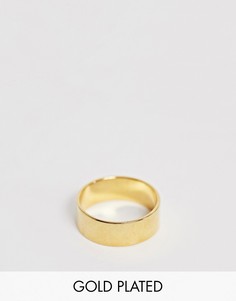 Кольцо с покрытием 14-каратным золотом ASOS DESIGN-Золотой